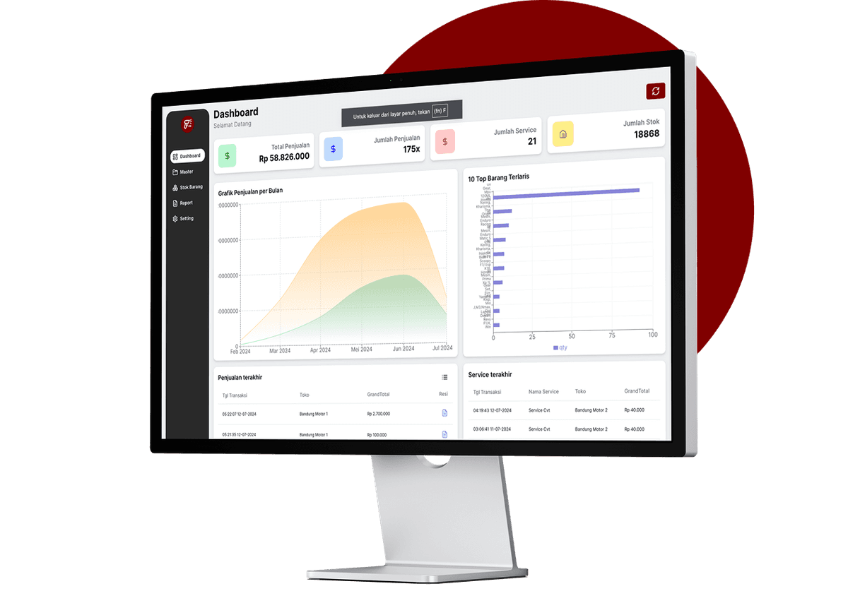 Cashierflow Desktop Dashboard